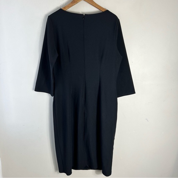 Ashley Stewart LBD Black Dress with Gold Accents Size 14-16W 3/4 Sleeve - Picture 5 of 12